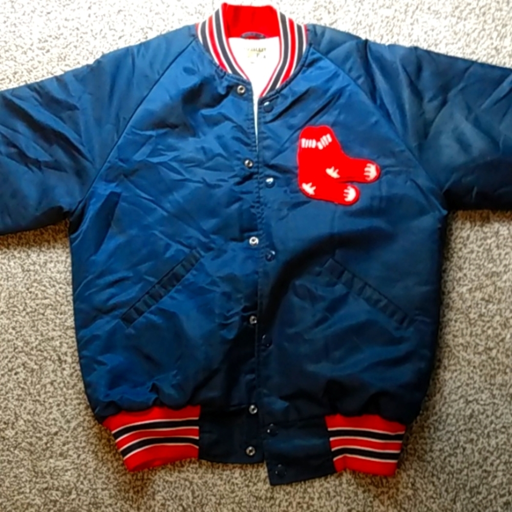 Blue white red Vintage boston red sox embroided pro jacket